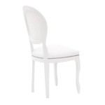 Sedia in legno Shabby Chic Imbottita Ecopelle Bianca