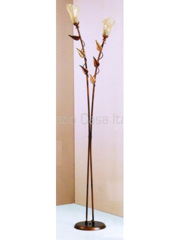 Lampada da terra 2 luci con foglie