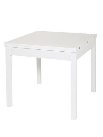 Tavolo legno quadrato apertura a libro Bianco frassino