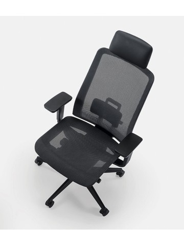 Sedia Nera con schienale alto da ufficio