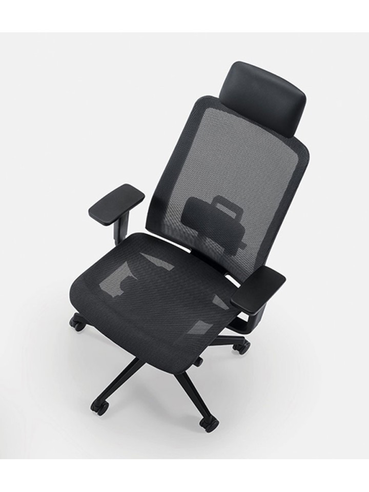 Sedia Nera con schienale alto da ufficio