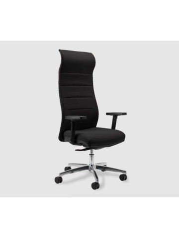 Sedia Nera con schienale alto da ufficio