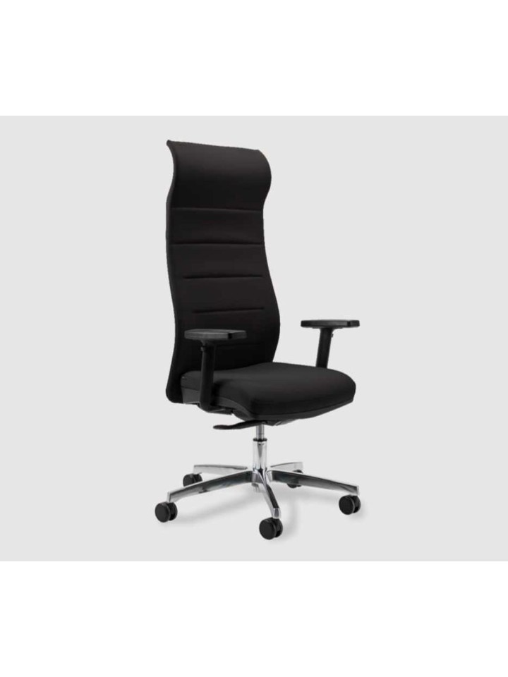 Sedia Nera con schienale alto da ufficio