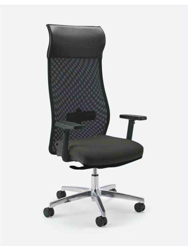 Sedia Nera con schienale alto da ufficio