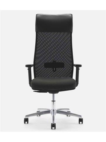 Sedia Nera con schienale alto da ufficio