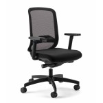 Sedia Nera con schienale alto da ufficio