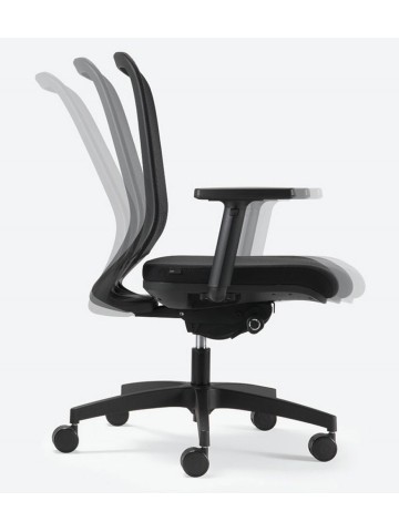 Sedia Nera con schienale alto da ufficio