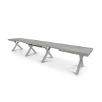 Tavolo X in legno massello di rovere bianco consumato