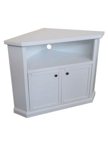 Porta TV basso in legno con piede a sciabola