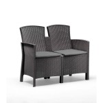 Salotto Set Sofà per Esterno Effetto Rattan in Polipropilene (4 Posti + Tavolino)