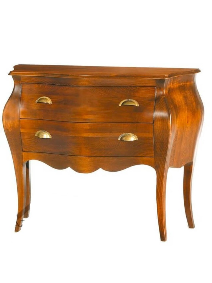 Comò in legno bombato 2 cassetti