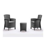 Salotto Set Sofà per Esterno Effetto Rattan in Polipropilene (4 Posti + Tavolino)