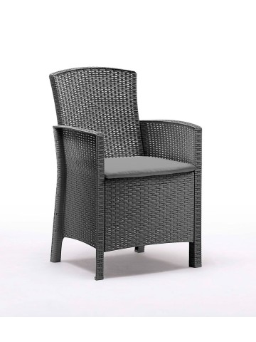 Salotto per esterno effetto rattan in polipropilene (4 posti + tavolino)