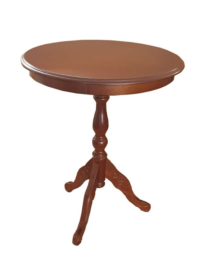 Tavolino da salotto in legno Tondo con piede centrale Noce