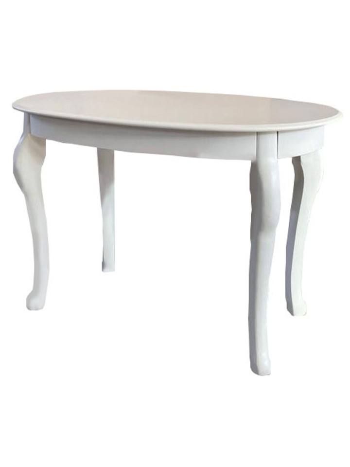 Tavolino da fumo ovale in legno bianco