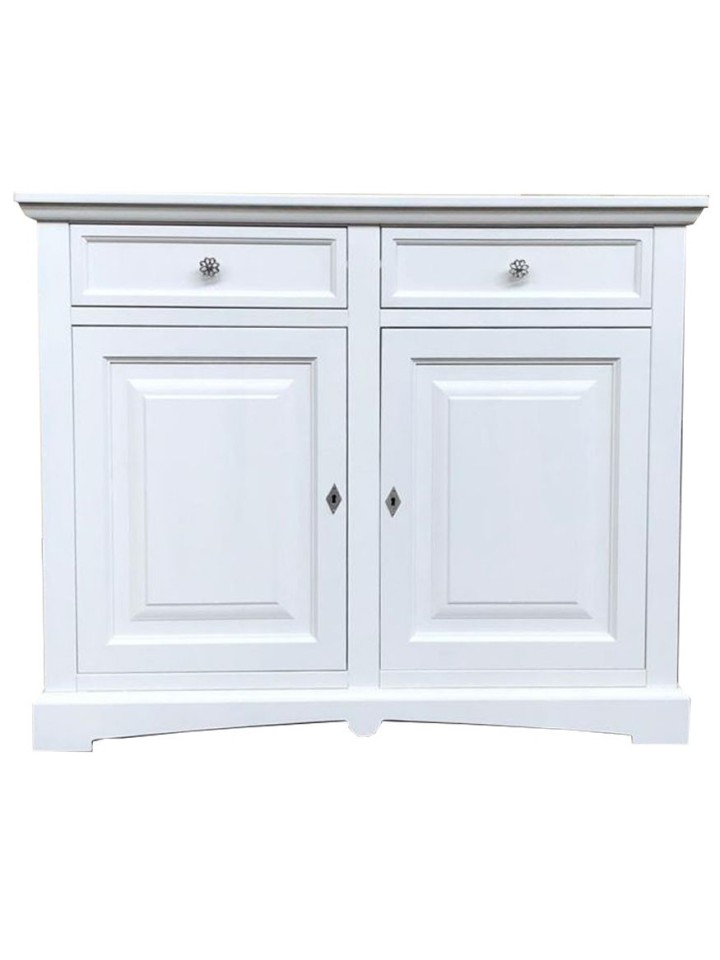 Credenza 2 Ante a Goccia in legno Bianco