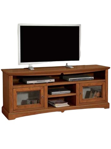 Porta TV Basso Classico Goccia 2 Ante Vani a Giorno Noce