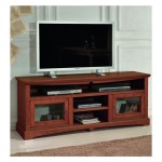 Porta TV Basso Classico Goccia 2 Ante Vani a Giorno Noce